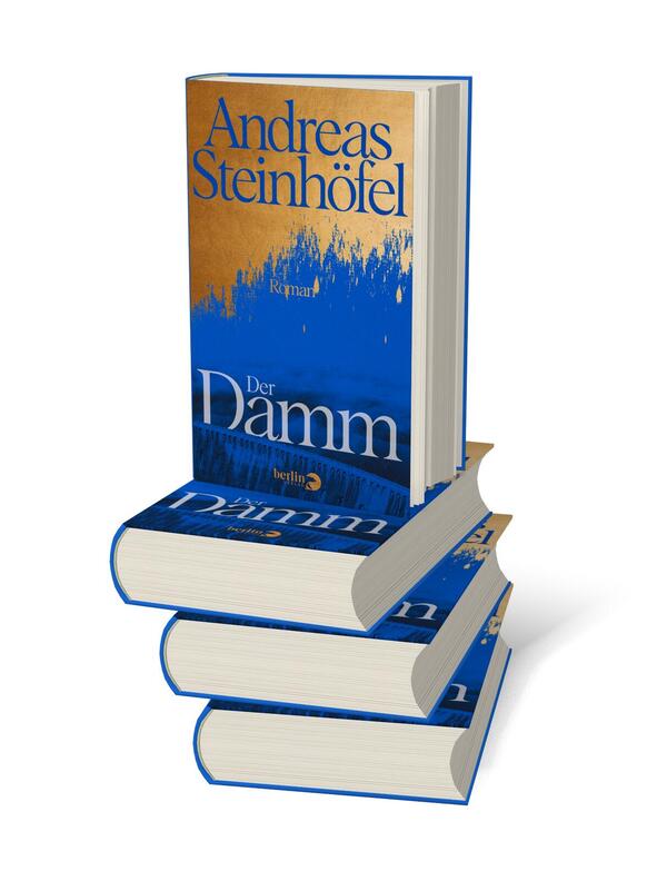 Bücherstapel des Buches „Der Damm“