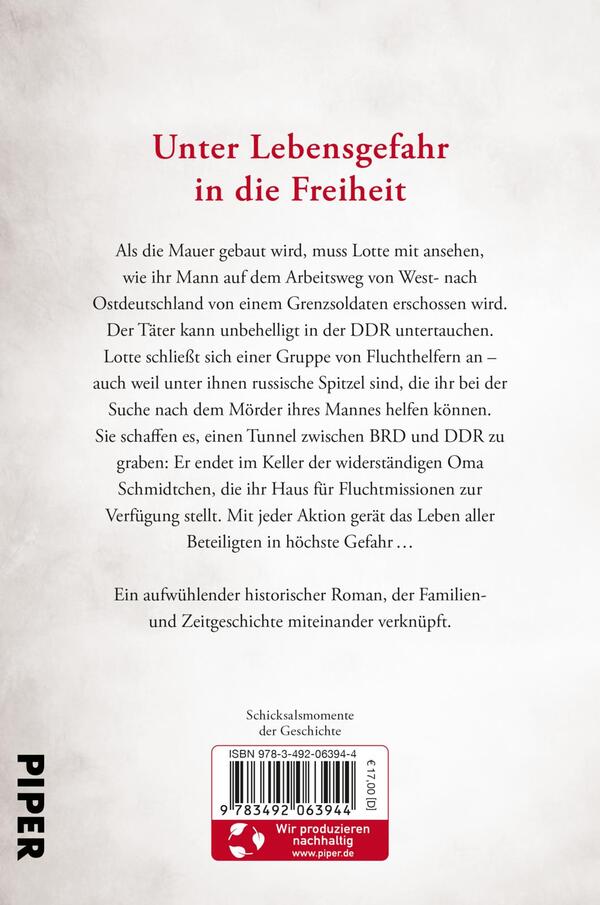 Rückansicht des Buches „Tunnel der Mutigen“ 