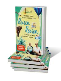 Bücherstapel des Buches „Reisen Reisen“