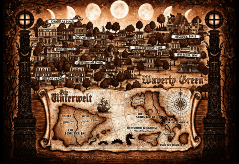 Landkarte der Orte aus „Throne of the Fallen“