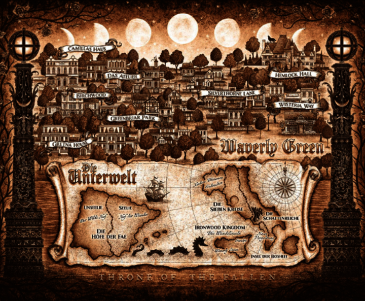 Landkarte der Orte aus „Throne of the Fallen“