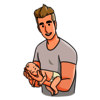 Illustration eines Vaters mit seinem Baby auf dem Arm