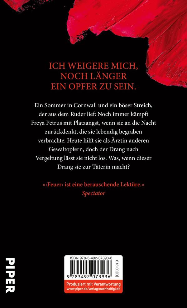 Rückansicht des Buches „Feuer“
