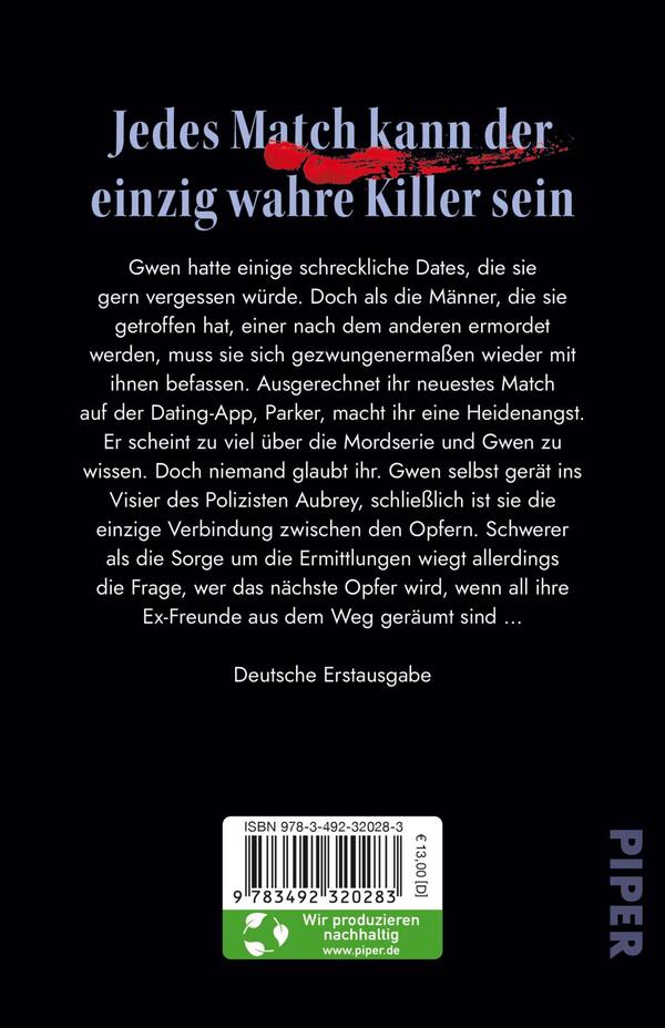 Rückansicht des Buches „Don’t Swipe Right“ 