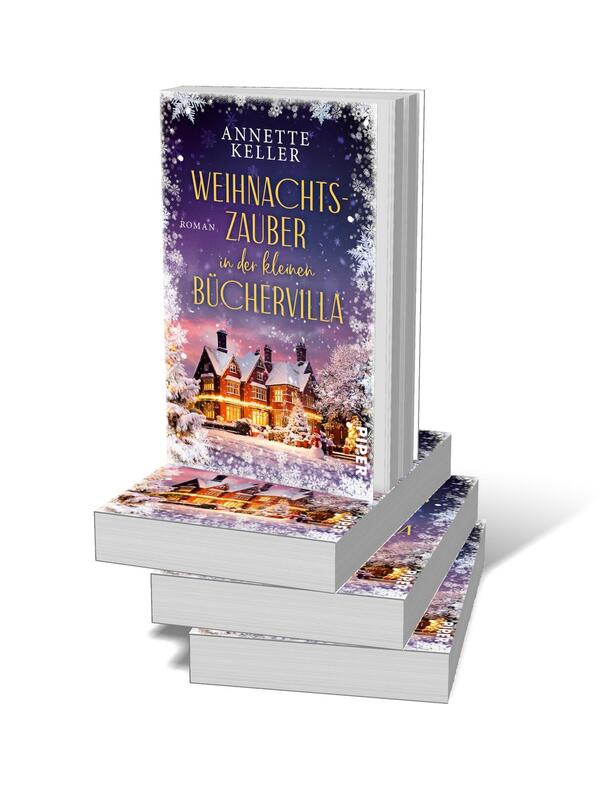 Bücherstapel des Buches „Weihnachtszauber in der kleinen Büchervilla“