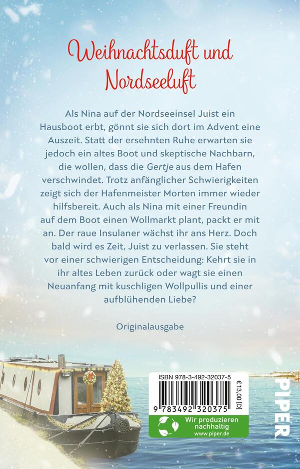 Rückansicht des Buches „Das kleine Weihnachtsboot an der Nordsee“