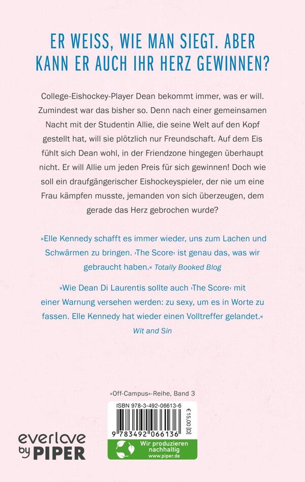 Rückansicht des Buches „The Score – Mitten ins Herz“ 