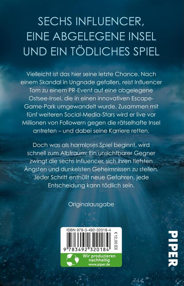 Rückansicht des Buches „The Island – Es gibt kein Entkommen“ 