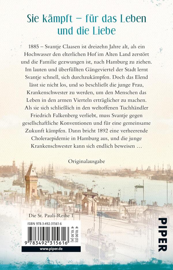 Rückansicht des Buches „Die Krankenschwester von St. Pauli – Tage des Schicksals“