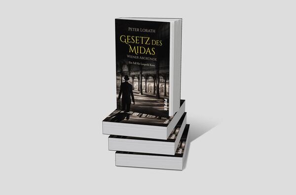 Bücherstapel des Buches „Gesetz des Midas – Wiener Abgründe“