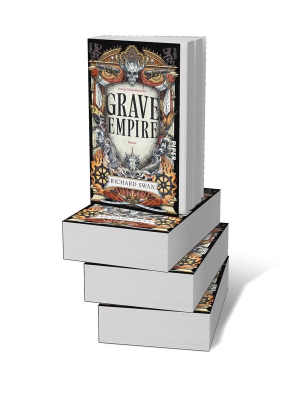Bücherstapel des Buches „Grave Empire“