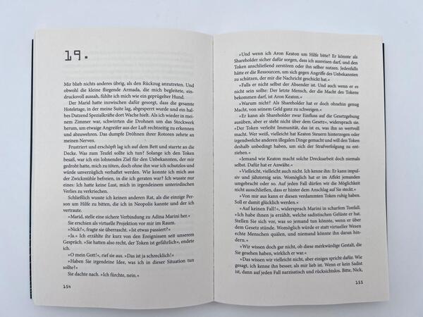 Innenansicht des Buches „Neopolis – Die Stadt aus Licht“