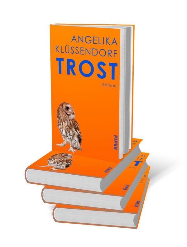 Bücherstapel des Buches „Trost“
