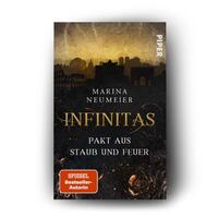 Außenansicht des Buches „Infinitas – Pakt aus Staub und Feuer“