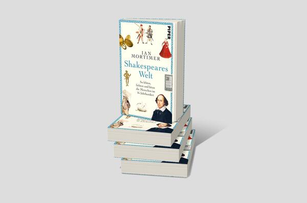Bücherstapel des Buches „Shakespeares Welt“