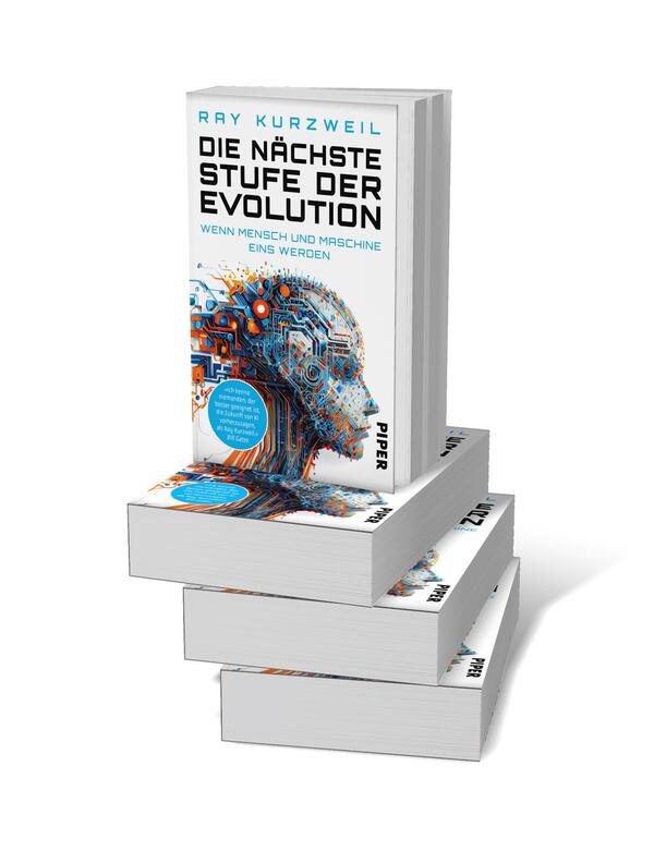 Bücherstapel des Buches „Die nächste Stufe der Evolution“