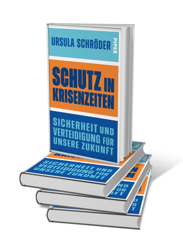 Bücherstapel des Buches „Schutz in Krisenzeiten“