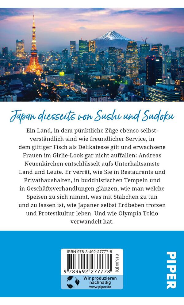 Rückansicht des Buches „Gebrauchsanweisung für Tokio und Japan“