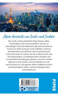 Rückansicht des Buches „Gebrauchsanweisung für Tokio und Japan“