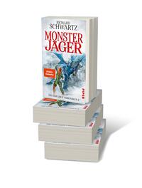Bücherstapel des Buches „Monsterjäger“
