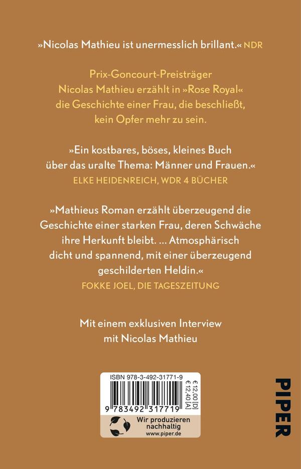 Rückansicht des Buches „Rose Royal“