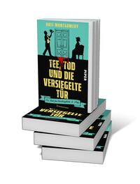 Bücherstapel des Buches „Tee, Tod und die versiegelte Tür“