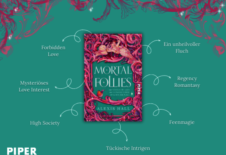 Atmosphärischer Banner mit Buchcover und Tropes