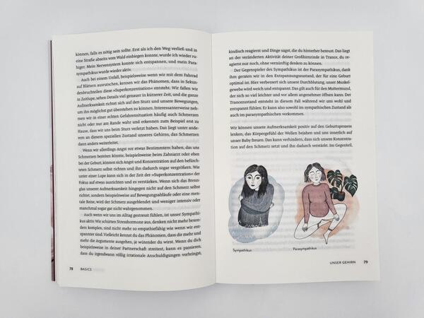 Innenansicht des Buches „Die Friedliche Geburt“