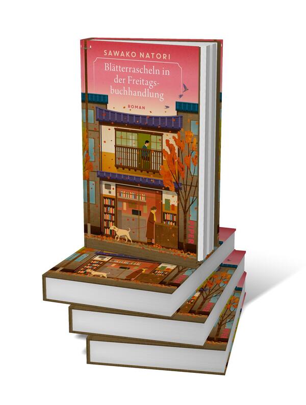 Bücherstapel des Buches „Blätterrascheln in der Freitagsbuchhandlung“