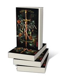 Bücherstapel des Buches „Crimson Sky – Die Seelenjägerin“