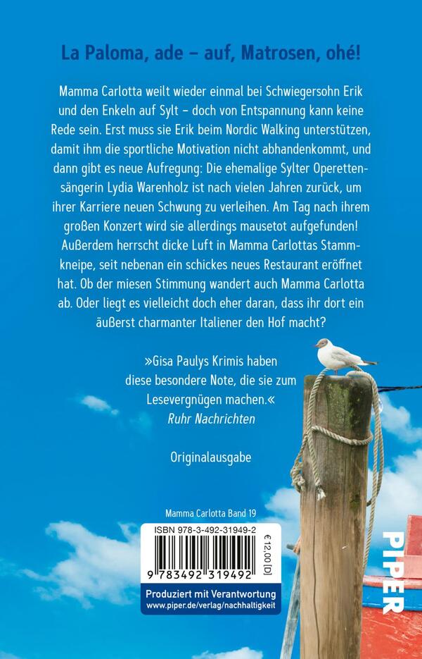 Rückansicht des Buches „La Paloma“ 