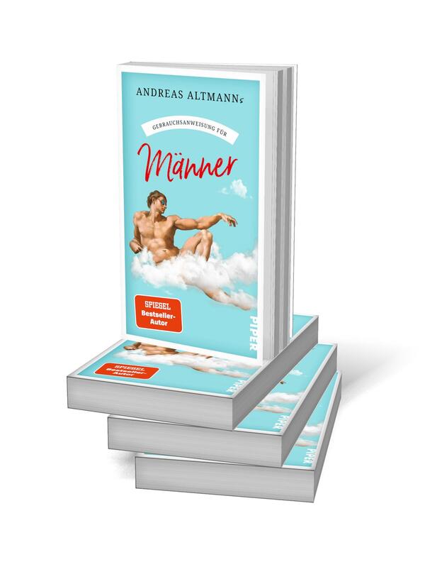 Bücherstapel des Buches „Gebrauchsanweisung für Männer“