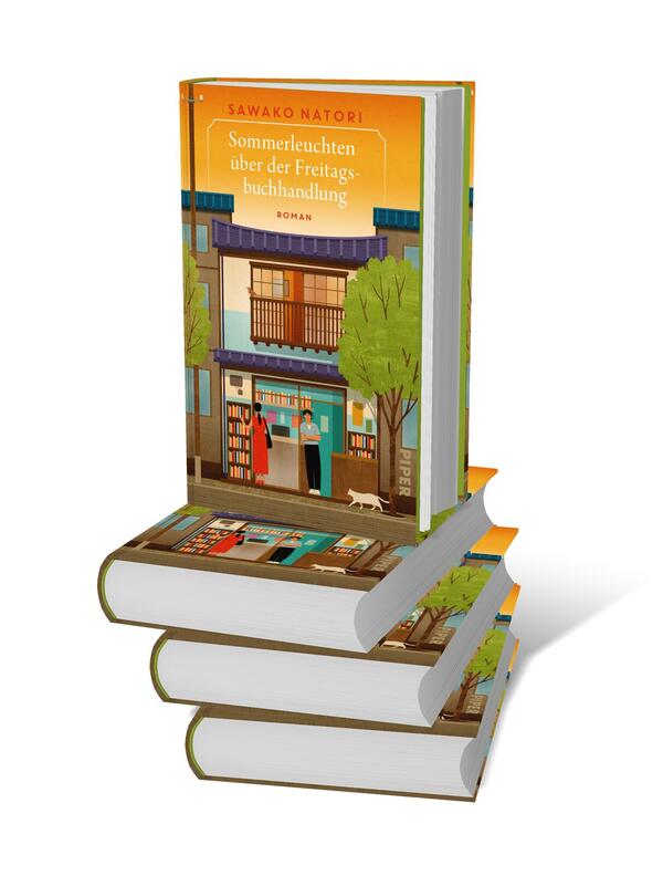 Bücherstapel des Buches „Sommerleuchten über der Freitagsbuchhandlung “