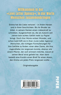 Rückansicht des Buches „Love Letter Agency“