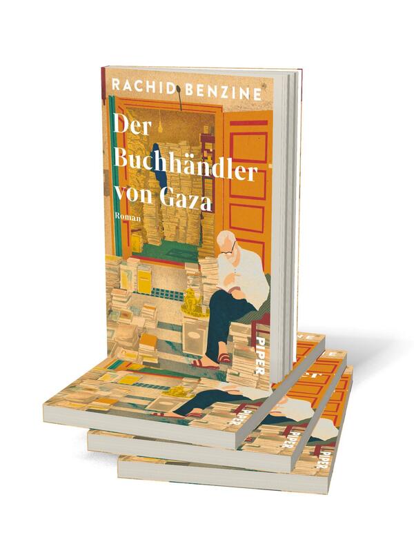Bücherstapel des Buches „Der Buchhändler von Gaza“