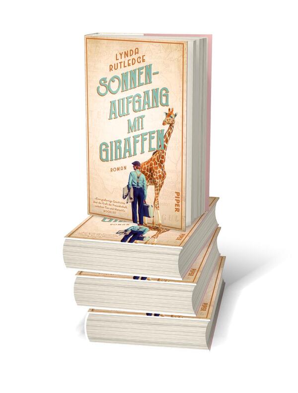 Bücherstapel des Buches „Sonnenaufgang mit Giraffen “