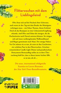 Rückansicht des Buches „The Unhoneymooners – Sie können sich nicht ausstehen und fliegen gemeinsam in die Flitterwochen“