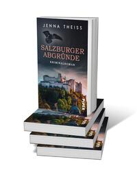 Bücherstapel des Buches „Salzburger Abgründe“