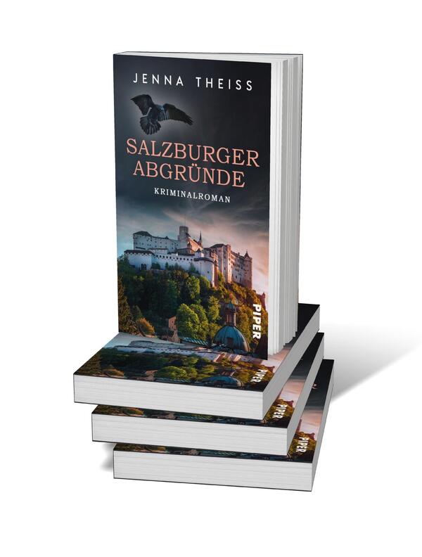 Bücherstapel des Buches „Salzburger Abgründe“