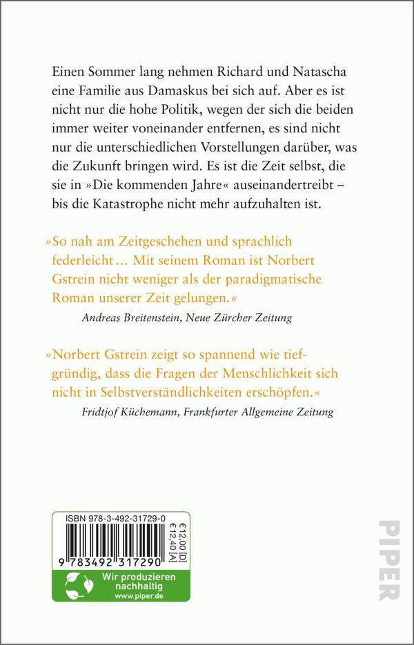 Rückansicht des Buches „Die kommenden Jahre“