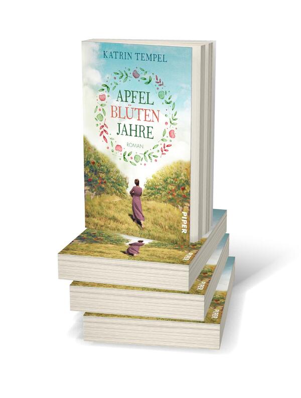Bücherstapel des Buches „Apfelblütenjahre“