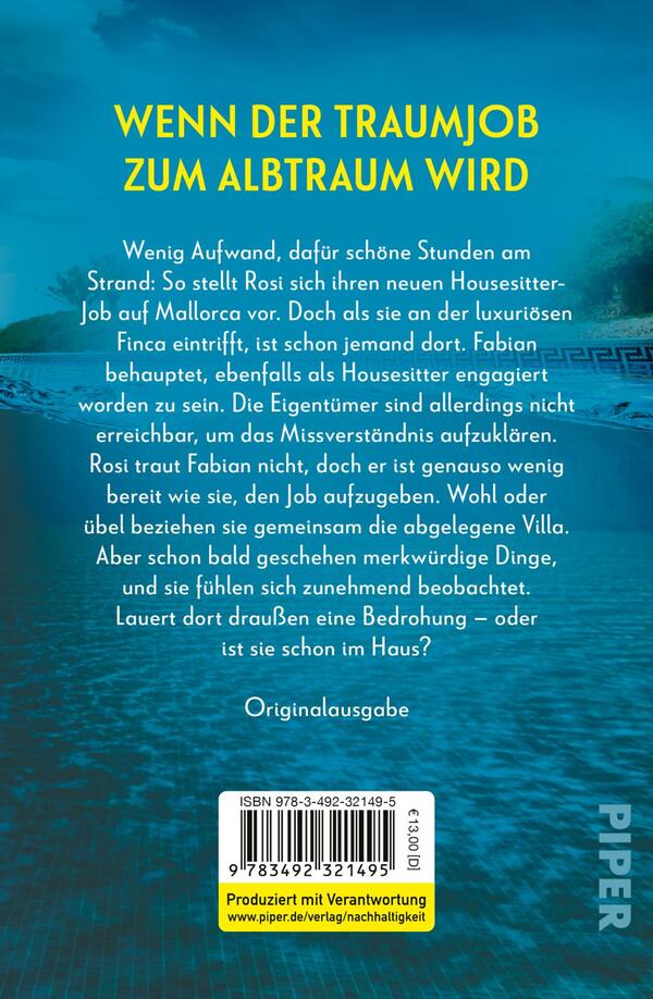 Rückansicht des Buches „Die Finca“