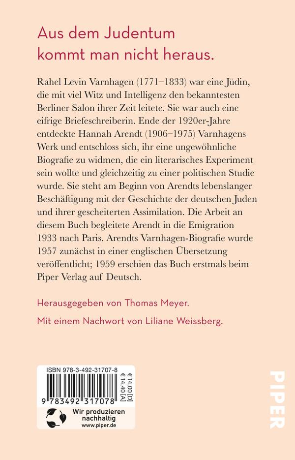 Rückansicht des Buches „Rahel Varnhagen“