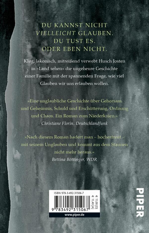 Rückansicht des Buches „Land sehen“