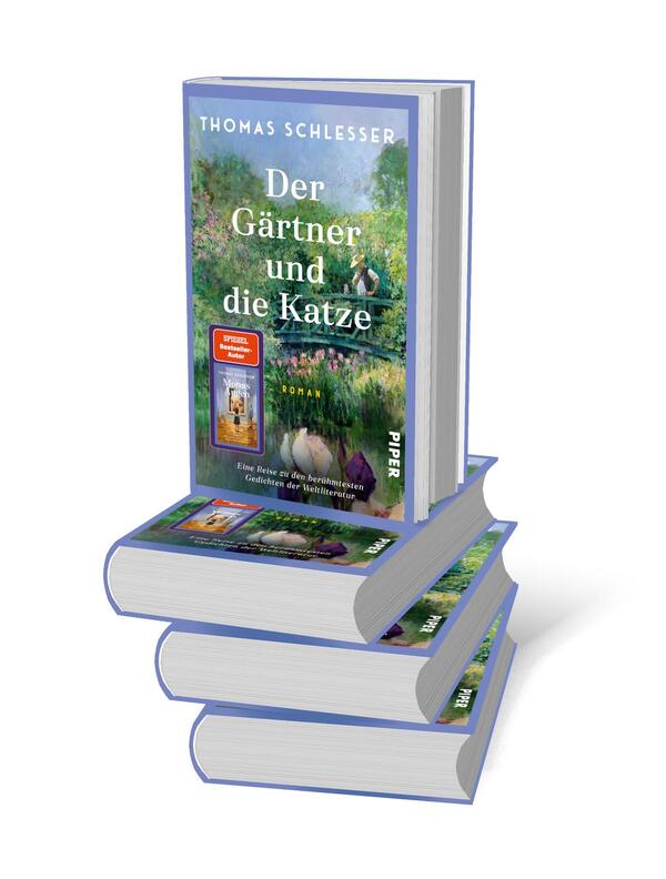 Bücherstapel des Buches „Der Gärtner und die Katze – Eine Reise zu den berühmtesten Gedichten der Weltliteratur“