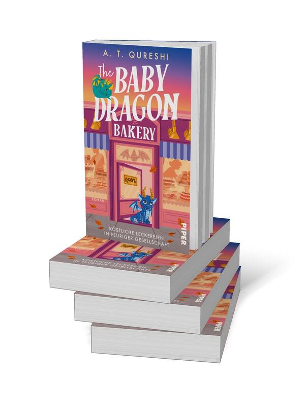 Bücherstapel des Buches „The Baby Dragon Bakery“
