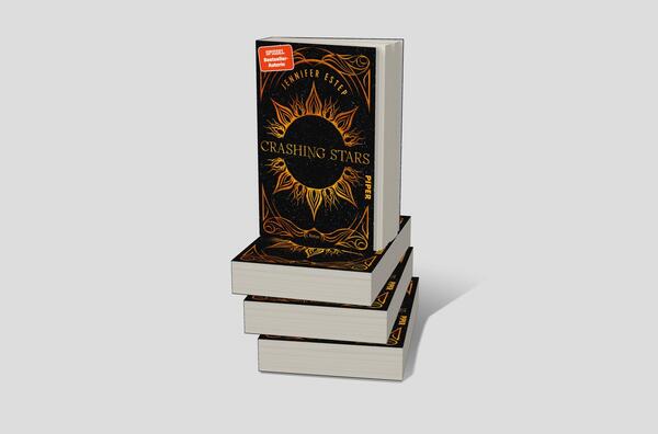 Bücherstapel des Buches „Crashing Stars“