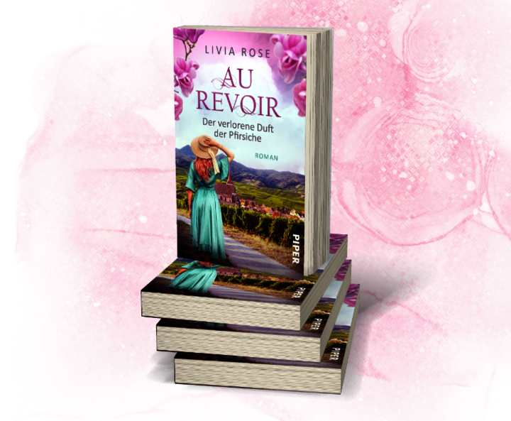 Livia Roses „Au Revoir“ als Bücherstapel