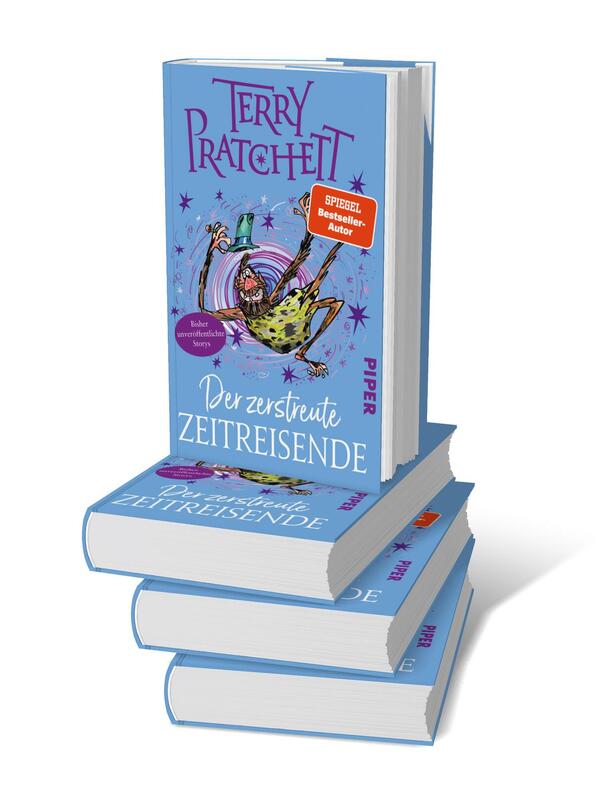 Bücherstapel des Buches „Der zerstreute Zeitreisende“