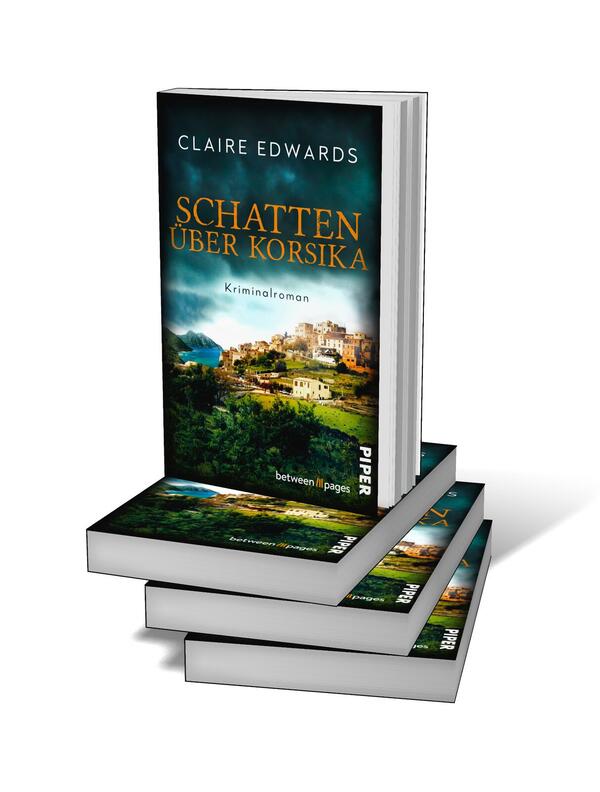 Bücherstapel des Buches „Schatten über Korsika“